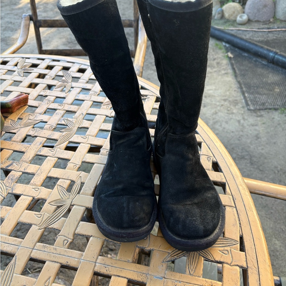 UGG Black Suede Tall Boots